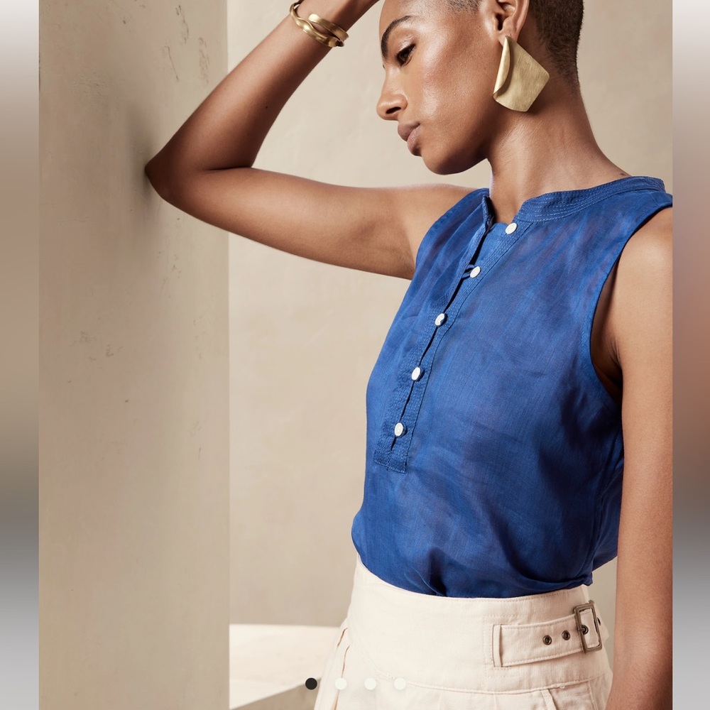 Banana Republic Tall Ramie Sleeveless Top